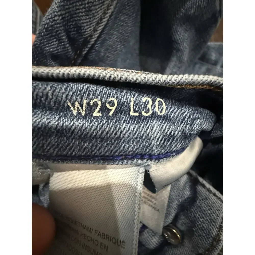Calvin Klein Jeans Womens 29x30 Blue Slim Straight Leg Denim Mid Rise Stretch